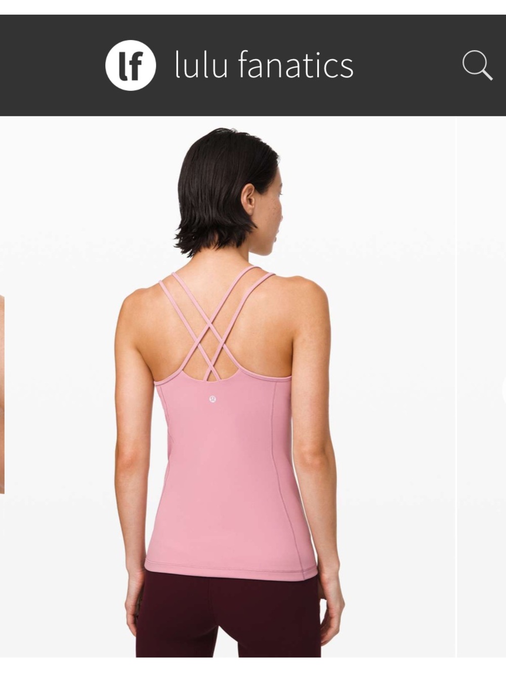 Lululemon Free To Be Tank Everlux sz 6 B C Cup Pink Taupe Built in Bra